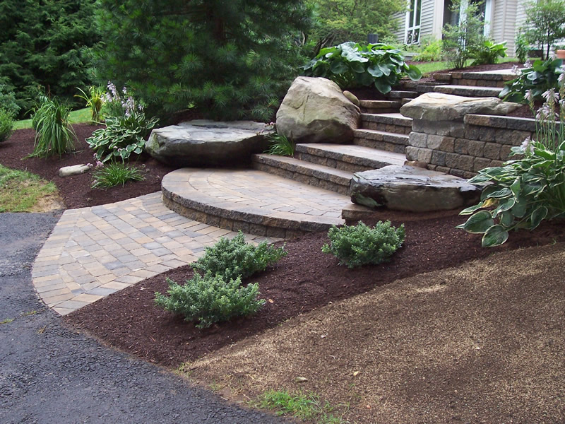 Stone wall and steps project